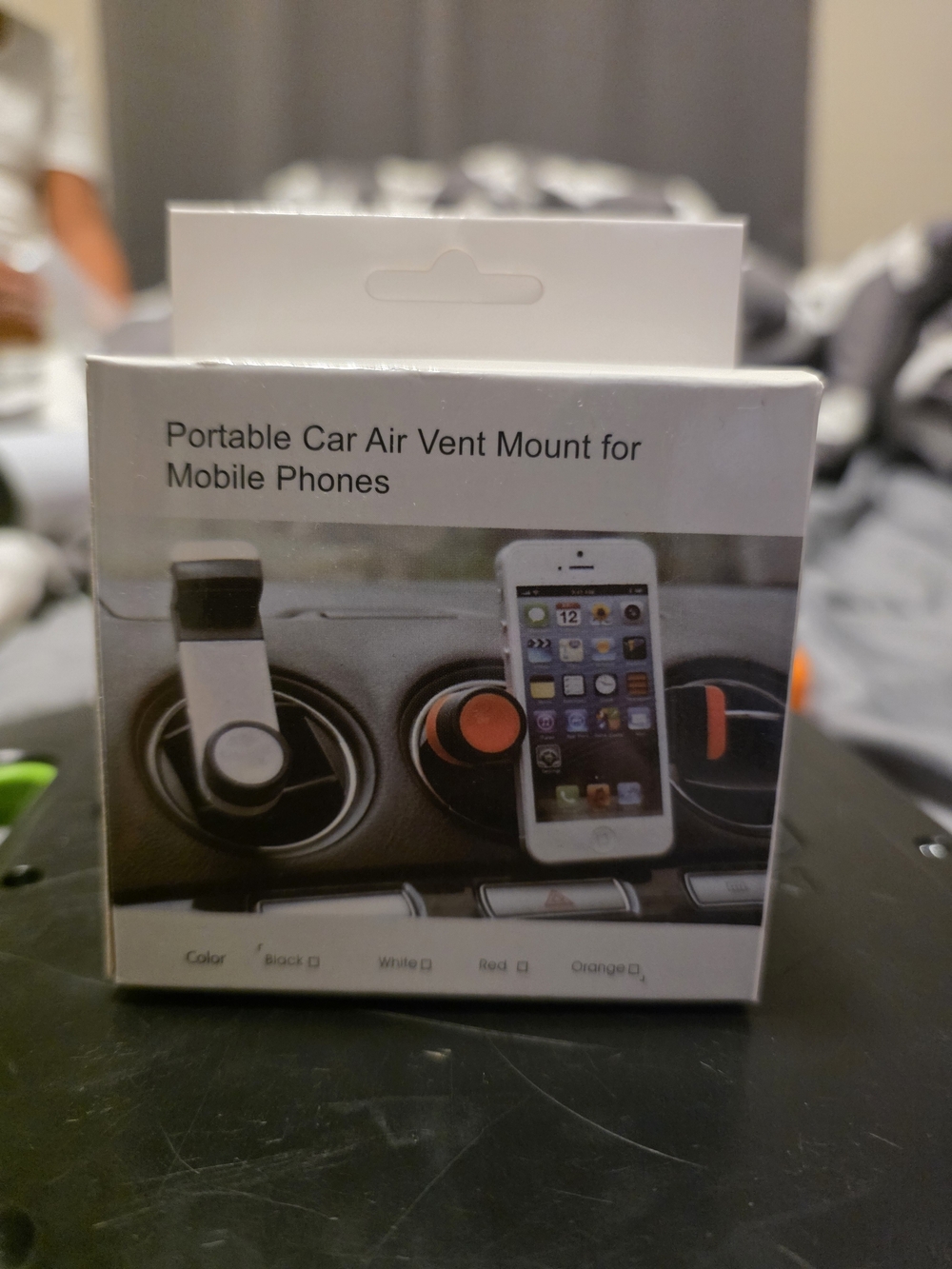 Portable Car Air Vent Mount for Mobile Phones - Black/Red